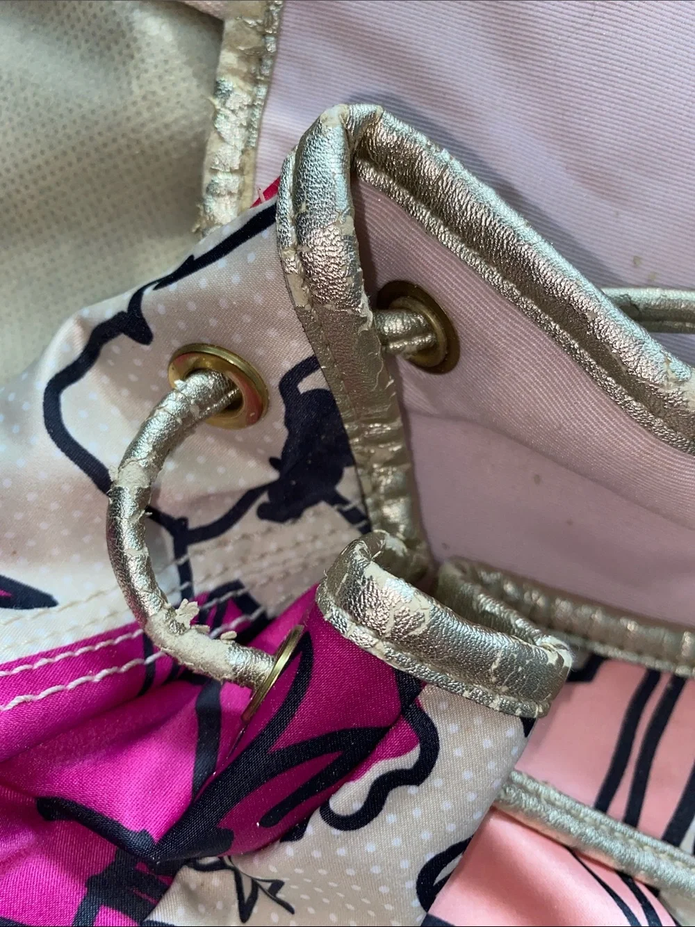 Coach Poppy Graffiti Floral Print Nylon Women's Backpack with Gold-Tone Accents